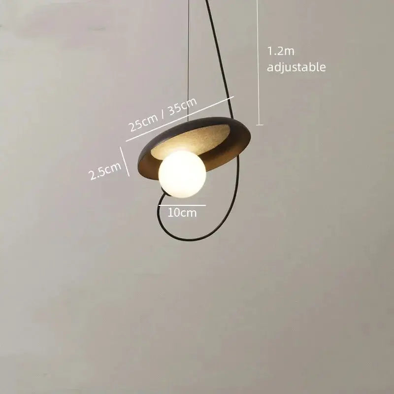 Modern black scandinavian pendant light with circular matte shade and adjustable 1.2m cord by decorbites