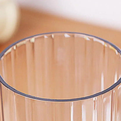 Decorbites™ shatterproof clear acrylic flower vase with translucent amber tumbler design and sleek black rim
