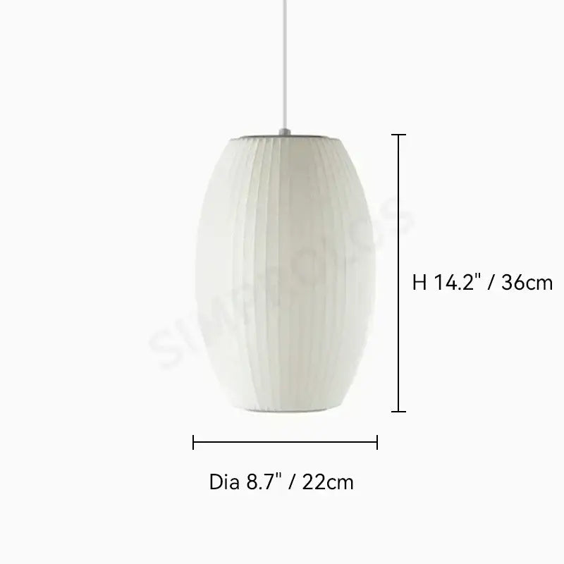 Decorbites™ silk white ribbed paper led pendant lamp with modern designer lighting for contemporary interiors