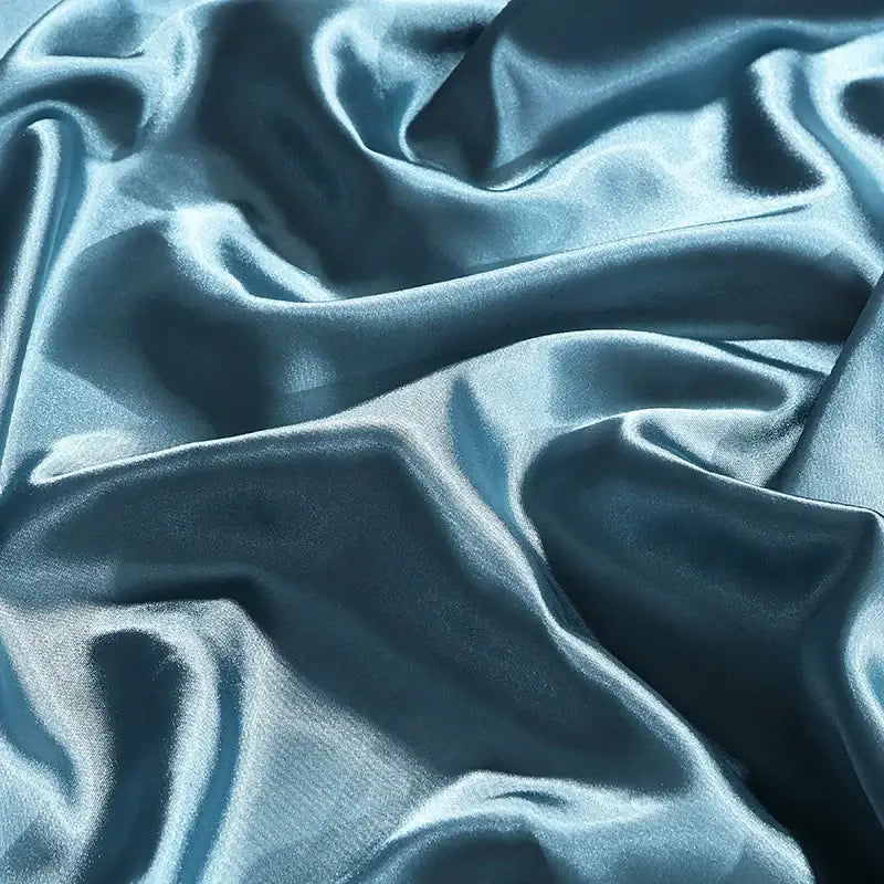 Teal satin pcs duvet cover and bed sheet from decorbites silk luxury bedding set with smooth glossy finish and flowing folds