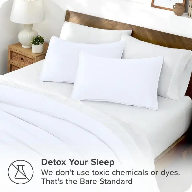 White pillowcases with smooth crisp texture and clean lines in decorbites silky cooling duvet cover set