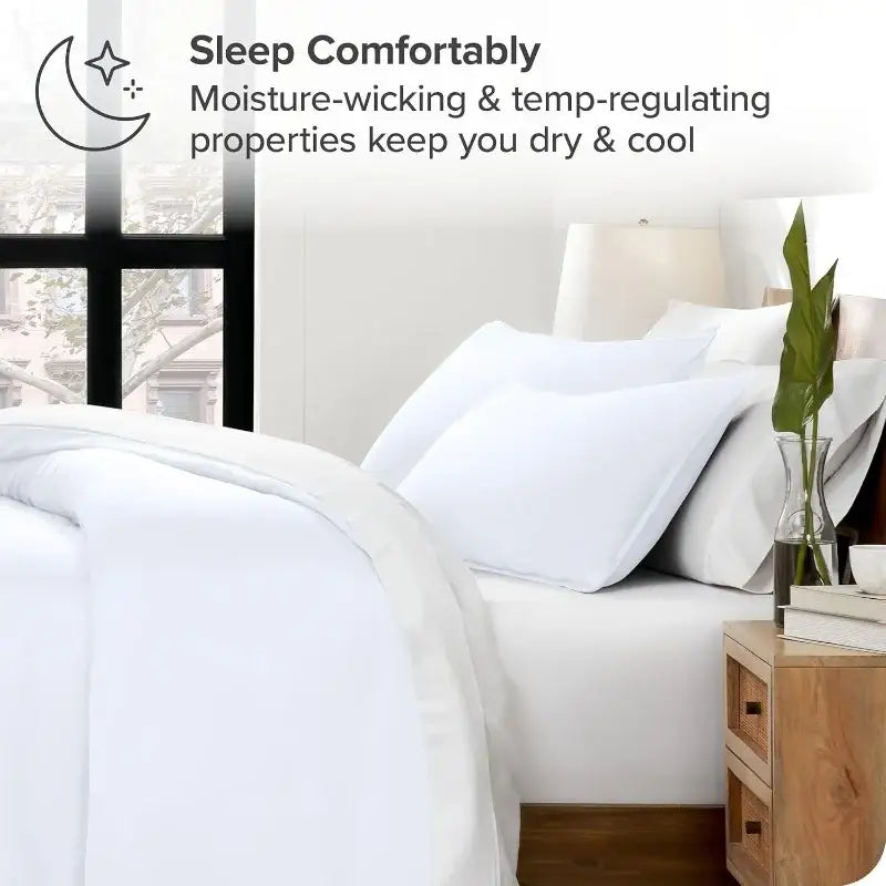 White moisture-wicking silky cooling duvet cover set by decorbites designed for comfortable sleep in full queen king sizes