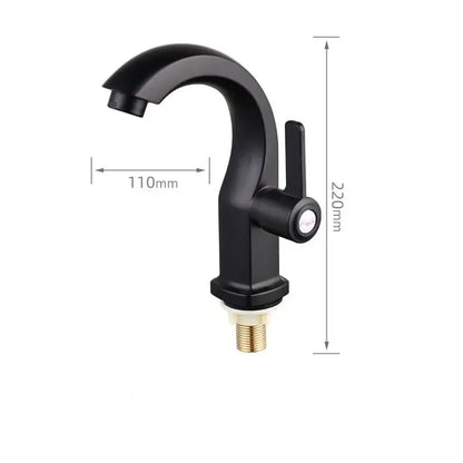 Decorbites™ single lever deck mounted water purifier faucet in black matte finish with curved spout and brass base