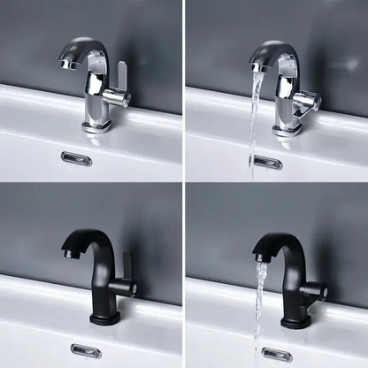 DecorBites single lever deck mounted water purifier faucet in chrome and matte black with sleek modern design
