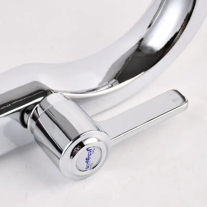 Chrome finished deck mounted water purifier faucet with single lever and linggao branding for modern kitchens