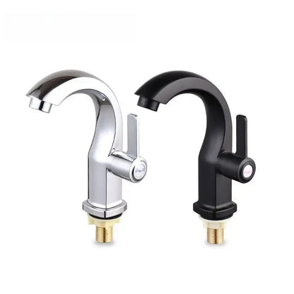 Two decorbites™ single lever deck mounted water purifier faucets with polished chrome and matte black finishes