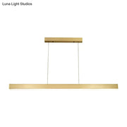 Modern gold-finished decorbites™ sleek brass island lamp with pole shaped led suspension lighting for acrylic dining rooms