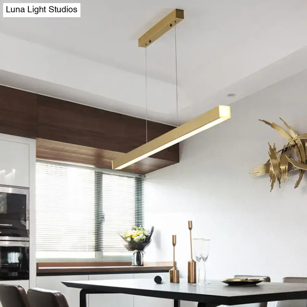 Modern gold-finished decorbites™ sleek brass island lamp with pole shaped led suspension lighting for acrylic dining rooms