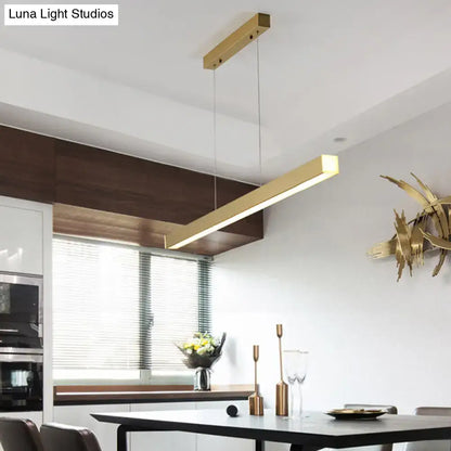Modern gold-finished decorbites™ sleek brass island lamp with pole shaped led suspension lighting for acrylic dining rooms