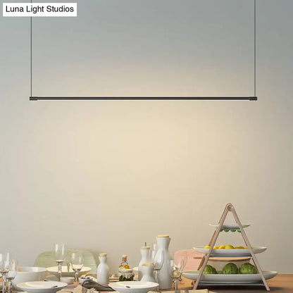 DecorBites sleek metal black led island lamp featuring minimalist linear design for stylish island table lighting