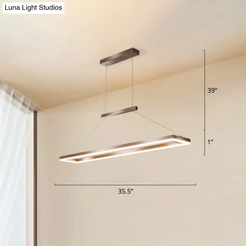 Decorbites sleek metal island ceiling pendant light with brushed nickel finish and integrated led for dining room