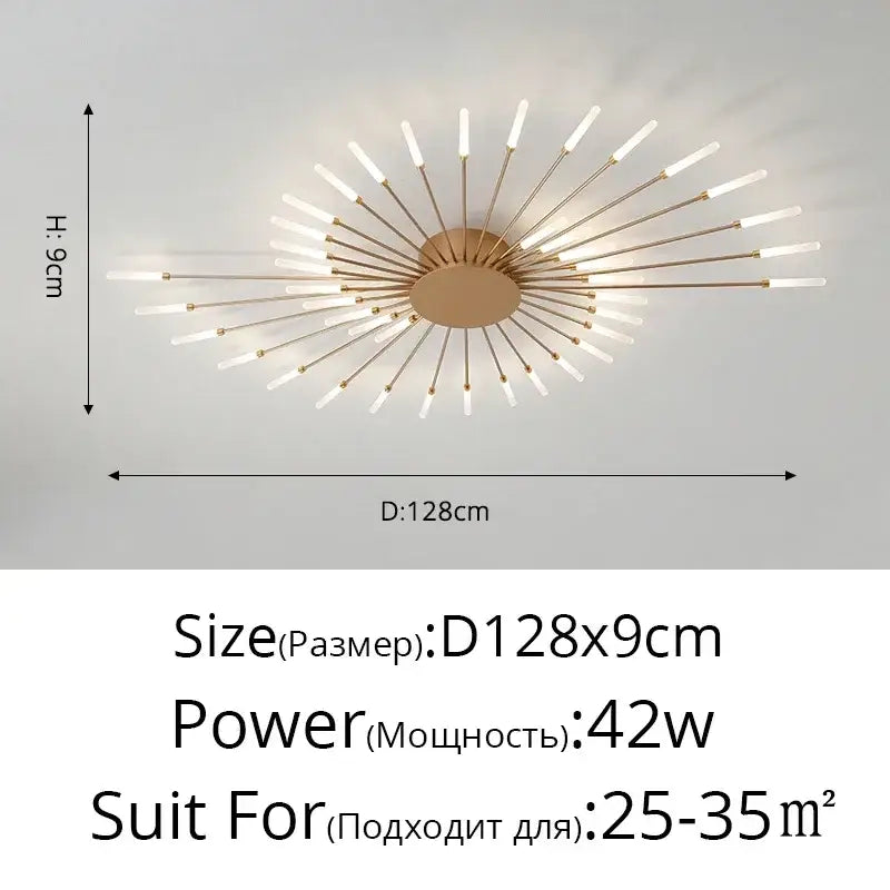 Decorbites™ sleek nordic led chandelier gold-toned with frosted glass shades for modern living room led ceiling lighting