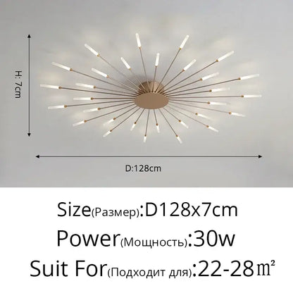 DecorBites™ sleek Nordic led chandelier with bronze disc and white cylindrical bulbs for modern living room led ceiling lighting