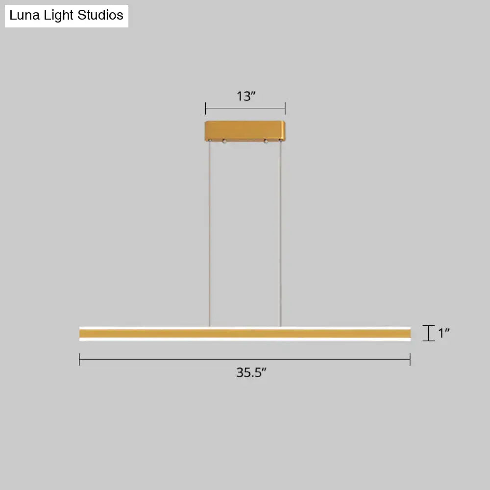 Decorbites sleek triangle island led hanging lamp with gold finish aluminum for restaurants with third gear remote
