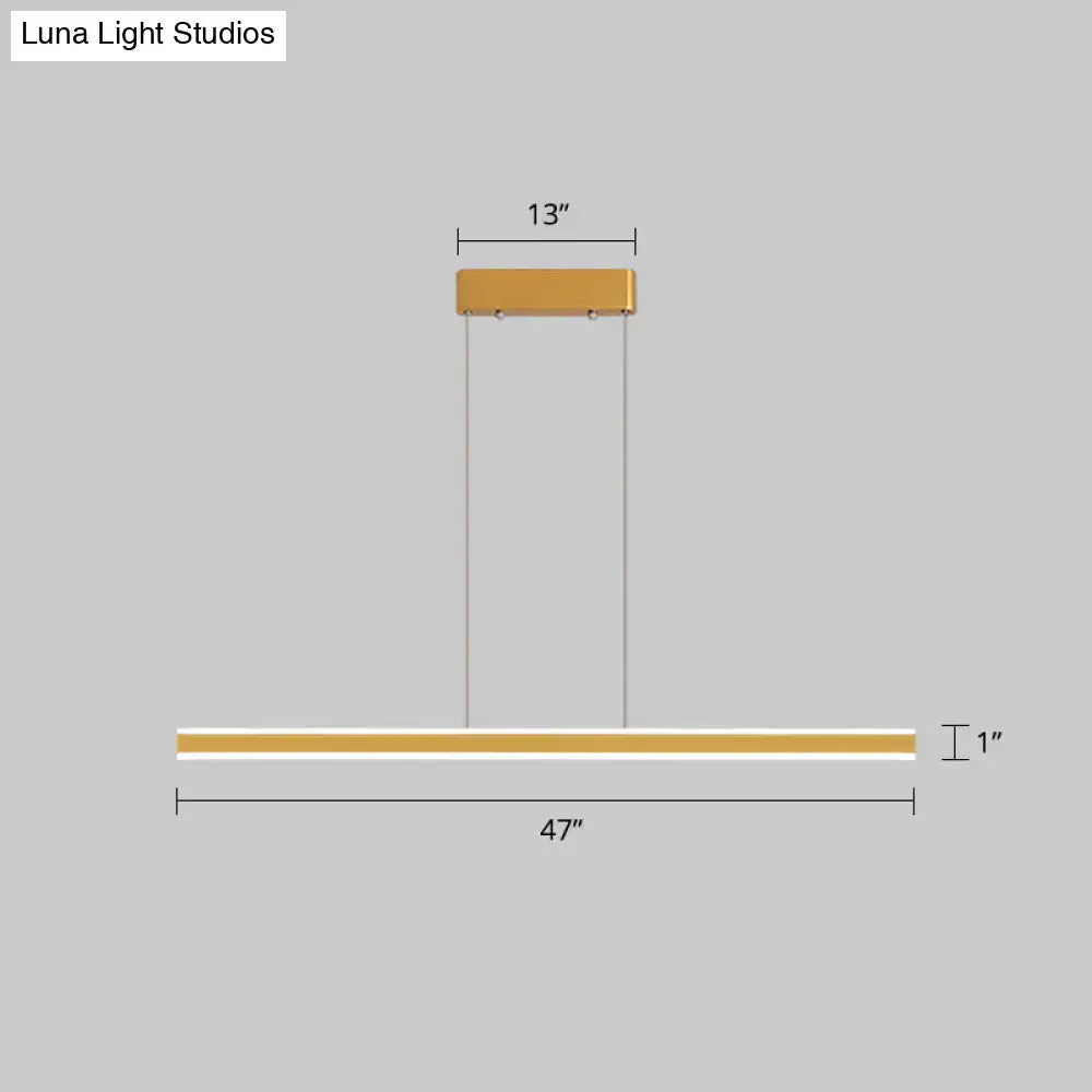 Decorbites sleek triangle island led hanging lamp with gold finish aluminum for restaurants with third gear remote