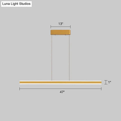 Decorbites sleek triangle island led hanging lamp with gold finish aluminum for restaurants with third gear remote