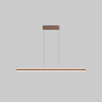 Decorbites sleek triangle island led hanging lamp with copper finish aluminum and integrated led strip for restaurants