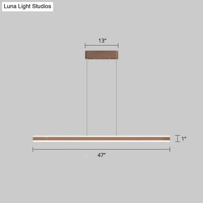 DecorBites™ sleek triangle island led hanging lamp with bronze aluminum fixture ideal for restaurants with third gear remote