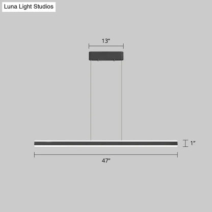 Modern black aluminum led hanging lamp with sleek triangle design and thin cables for restaurant use by DecorBites