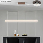 DecorBites™ sleek triangle island led hanging lamp in copper aluminum with minimalist design for restaurants