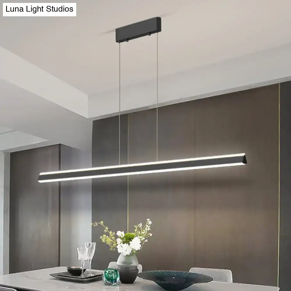 Modern black aluminum led hanging lamp decorbites sleek triangle island light with minimalist aesthetic for restaurants