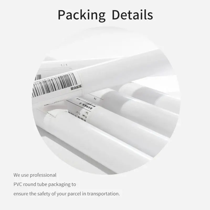 White pvc round tubes with barcode labels for packaging decorbites soccer star ronaldo canvas wall art