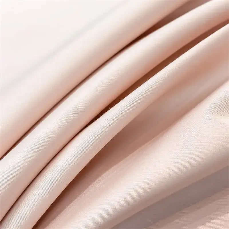 Soft blush pink satin duvet cover from decorbites™ soft egyptian cotton bedding set 1000tc with glossy finish