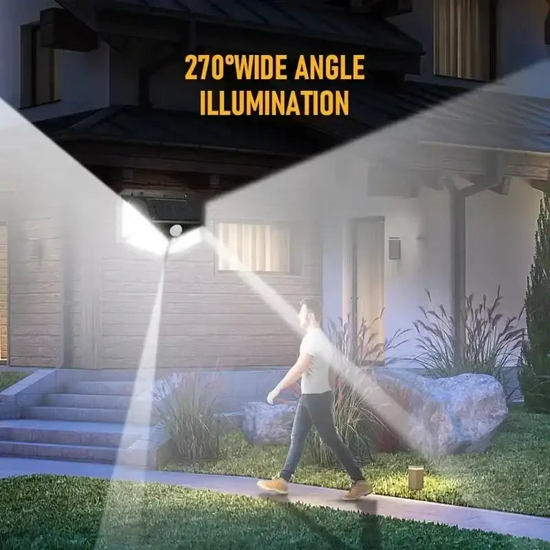 Black DecorBites™ solar LED outdoor lights with motion sensor and 270° wide angle sensor mode illumination for garden use