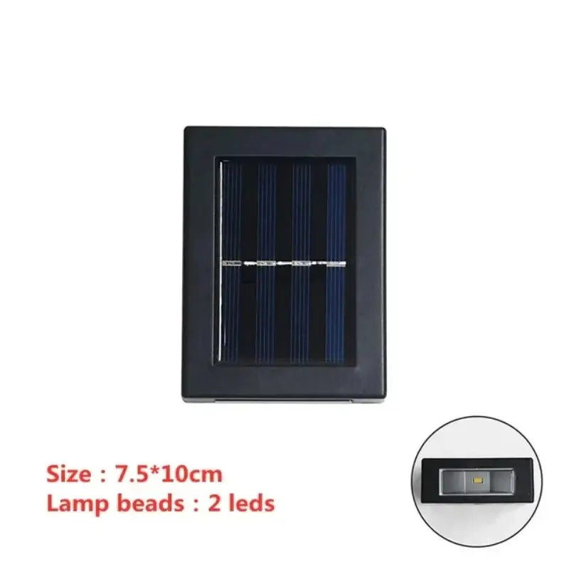 Black rectangular DecorBites™ solar led outdoor wall light with two lamp beads for efficient illumination