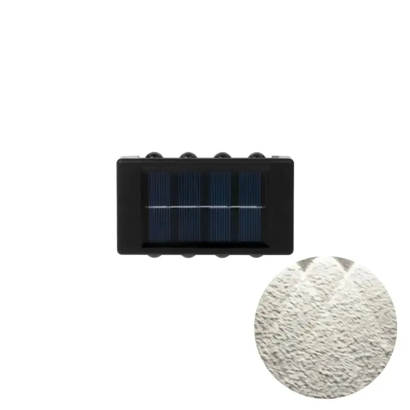 DecorBites™ solar led outdoor wall lights black rectangular with textured white surface for garden and patio use