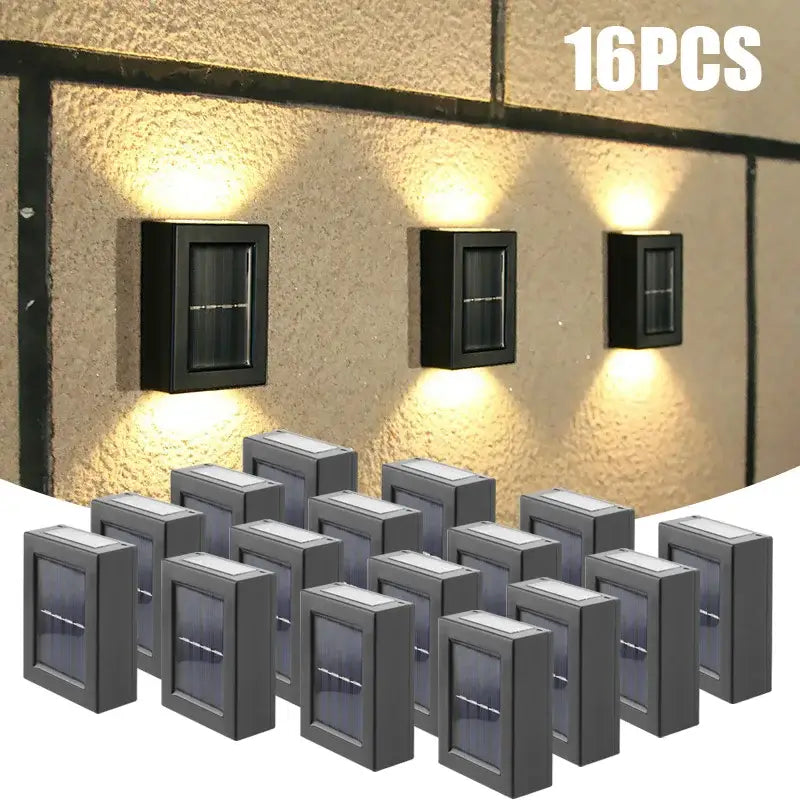 Decorbites™ black rectangular solar-powered outdoor led lights with matte finish and integrated led panels for garden use