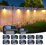 Black decorbites™ solar powered fence lights with sleek modern design and integrated led panels for yard deck patio