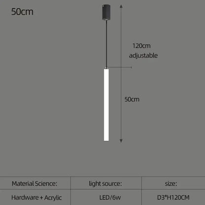 Black cylindrical DecorBites spiral led ceiling chandelier with 50cm acrylic diffuser and adjustable 120cm hanging length for home decor