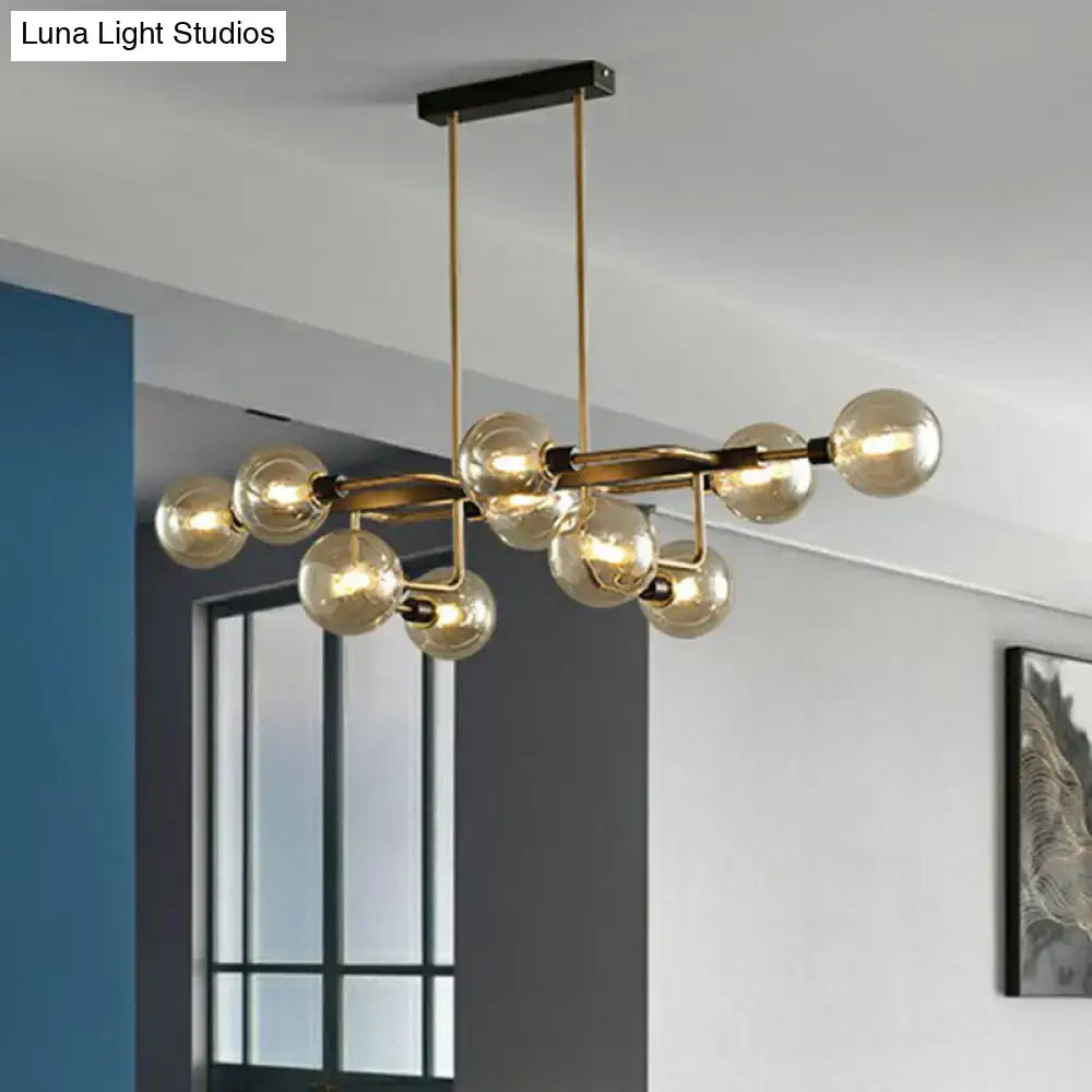 Gold-toned decorbites sputnik hanging island light with glass ball pendants for dining room ceiling mount lighting