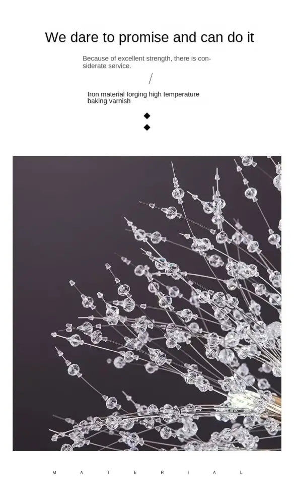 Clear glass bead decorative branch with slender stems and sparkling beads for decorbites™ starry sky crystal pendant light
