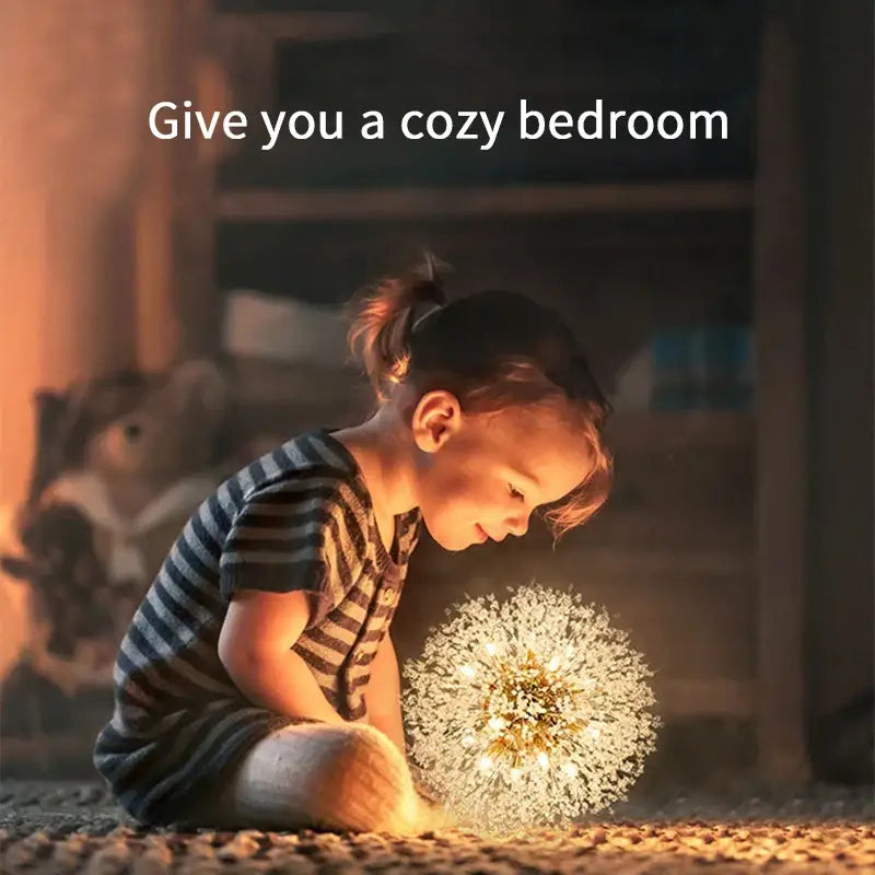 DecorBites™ starry sky crystal pendant light fixture glowing spherical led pendant light resembling dandelion seed head