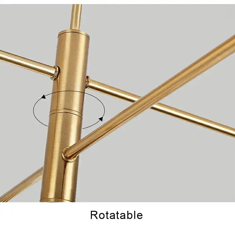 DecorBites™ stylish led chandelier in gold-toned metal with modern geometric design for elegant home decor