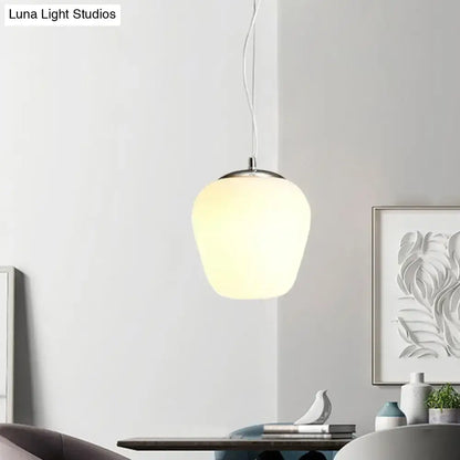 DecorBites™ nordica pendant light with frosted opal glass and polished chrome fixture ideal for office and kitchen island use
