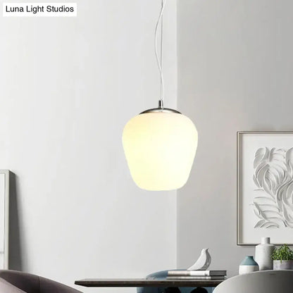 DecorBites™ stylish nordic pendant light with frosted opal glass and polished chrome fixture for office and kitchen island