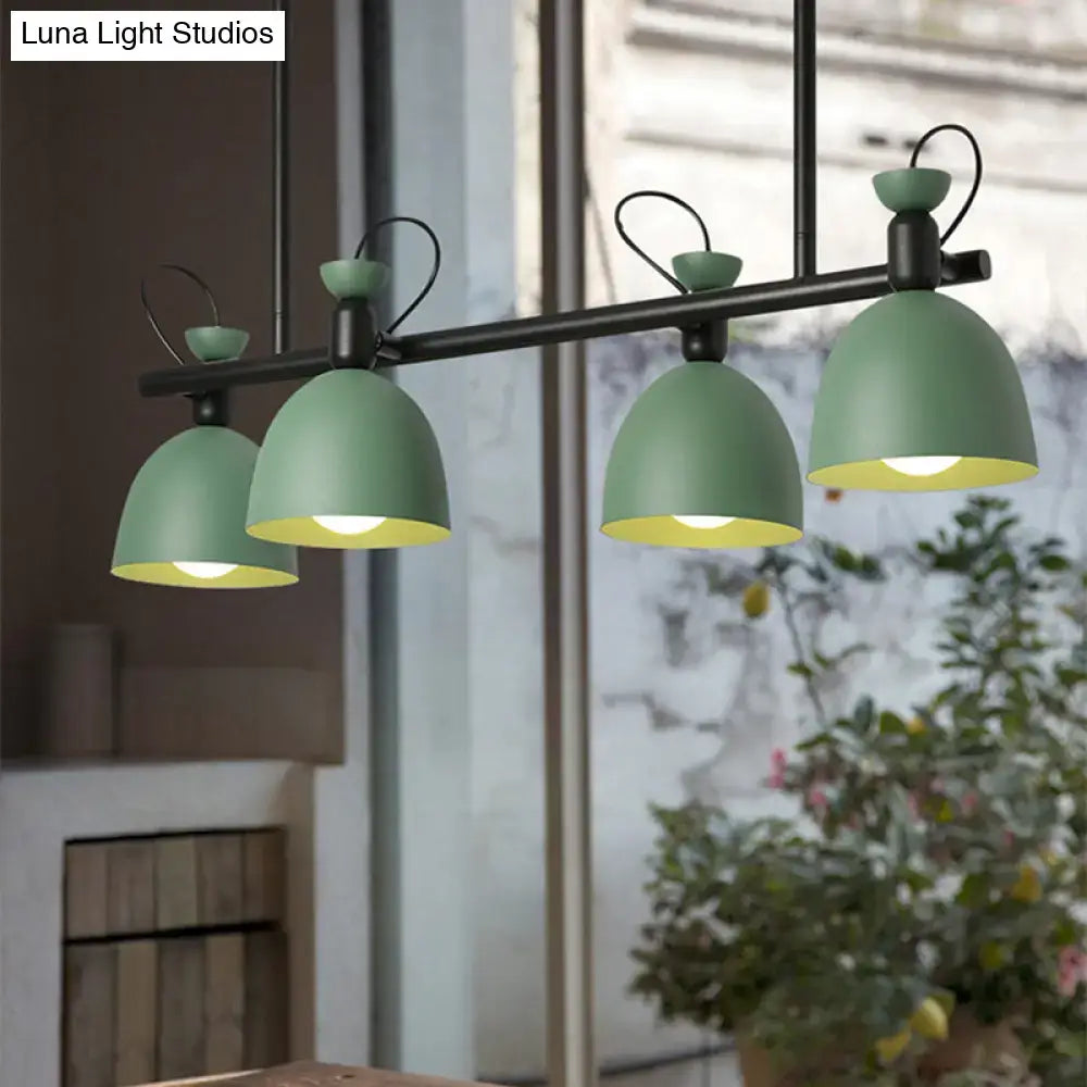 Modern green matte-finished decorbites swivelable macaron island pendant light with black metal arms for dining room 110v-120v