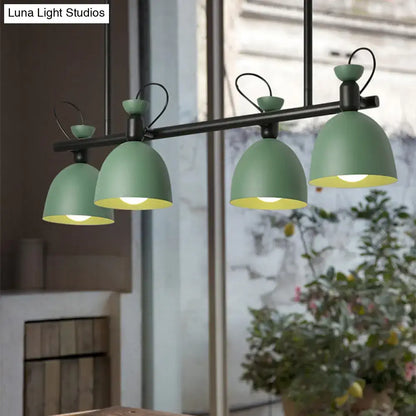 Modern green matte-finished decorbites swivelable macaron island pendant light with black metal arms for dining room 110v-120v
