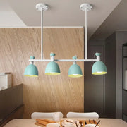 Modern mint-green decorbites swivelable macaron island pendant light with four rounded shades and white metal arms for dining room 110v-120v
