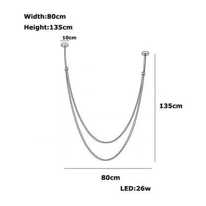 Modern decorbites™ trendy leather belt led chandelier light with minimalist double-tiered design for living room use