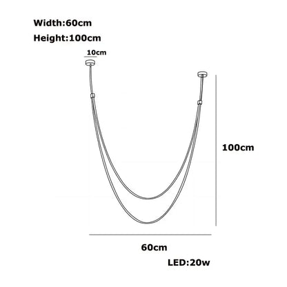 Modern double-tiered led chandelier with sleek minimalist leather belt design for trendy diy flexible living room decor