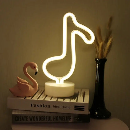 Decorbites™ white led neon music note sign lamp with sleek minimalist design for holiday party wedding decoration