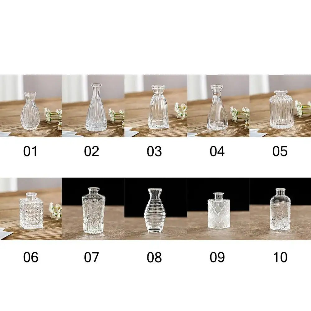 Clear glass vintage relief vase with intricate cut and etched patterns for hydroponic plants by decorbites