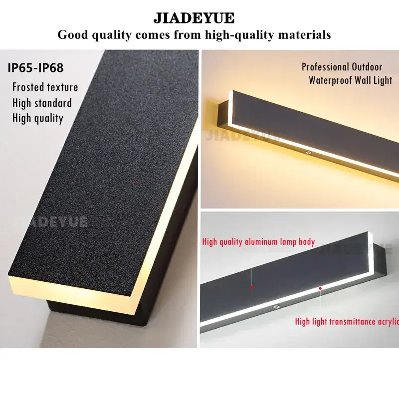 Decorbites™ black frosted waterproof led outdoor wall light with aluminum frame and acrylic panel for professional use