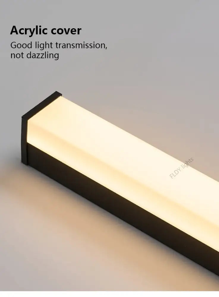 Decorbites™ waterproof led outdoor wall light with sleek black acrylic cover emits soft warm illumination
