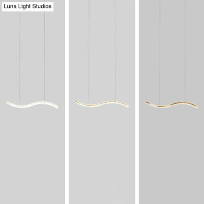 Decorbites wavy k9 crystal led pendant lighting with silver gold finish and remote control for dining room ceiling light