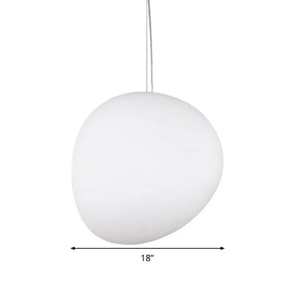 Decorbites white glass oval pendant light with smooth rounded glass oval ceiling shade and minimalist design